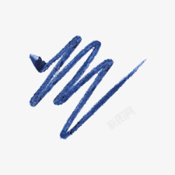蓝色折线水墨装饰素材