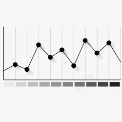 黑色节点表格折线图素材