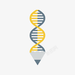 弯曲铅笔彩色手绘圆弧基因元素矢量图高清图片