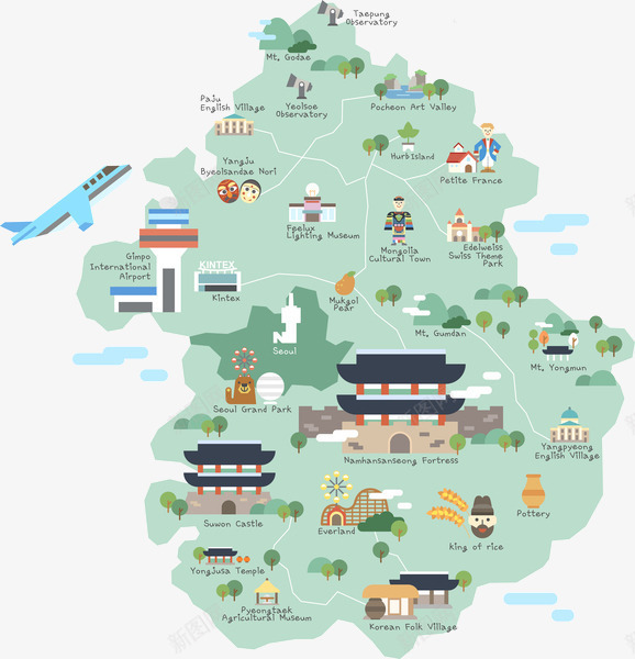 韩国可爱地图png免抠素材_新图网 https://ixintu.com 地图 韩国 韩国可爱 韩国地图