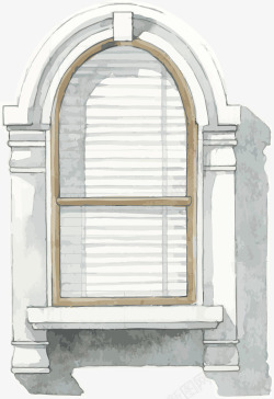 写生窗户手绘写生白色窗户矢量图高清图片