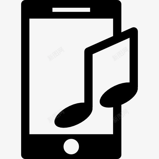 音乐从电话图标png_新图网 https://ixintu.com 声音 技术 电话 音乐 音调 音频