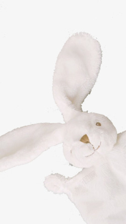 纯白色兔子玩偶素材