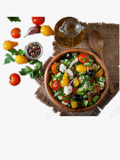蔬菜沙拉png免抠素材_新图网 https://ixintu.com 减肥餐 番茄 纯天然 营养 青菜