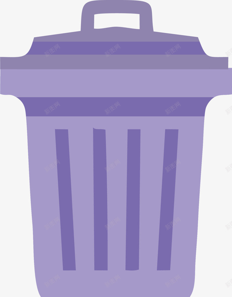 紫色扁平简约垃圾桶png免抠素材_新图网 https://ixintu.com 世界环境日 扁平垃圾桶 环保 生态循环 紫色垃圾桶 自然