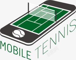 网球场手机矢量图素材