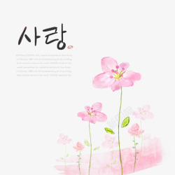韩国手绘花朵素材