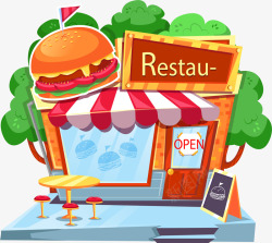 小食店汉堡快餐店高清图片