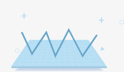 淡蓝色折线指示素材