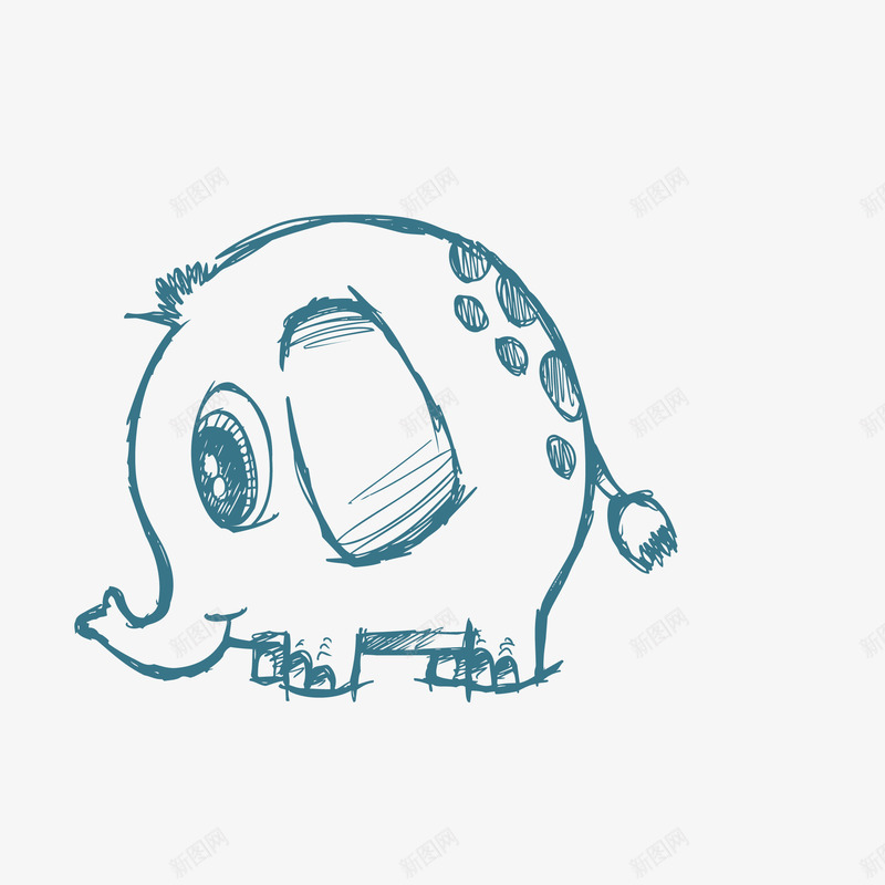 卡通手绘可爱小象png免抠素材_新图网 https://ixintu.com 动物 卡通 可爱 大象PNG 小象 手绘 插画风