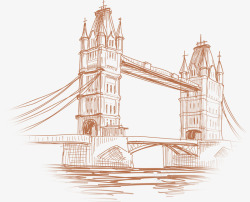 伦敦特色手绘特色建筑高清图片
