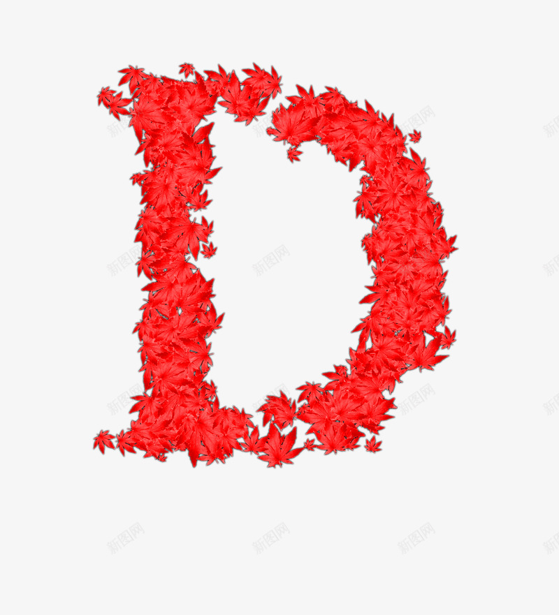 叶子字母Dpng免抠素材_新图网 https://ixintu.com D 创意 叶子 手绘 简图 红色的 英文大写字母