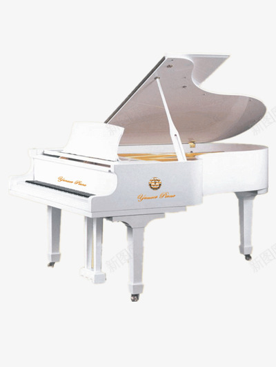 白色大型钢琴png免抠素材_新图网 https://ixintu.com 乐器 白色 装饰 钢琴