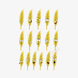 卡通可爱麦子表情元素形矢量图素材