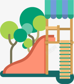 扁平滑梯彩色扁平滑梯游乐设施高清图片