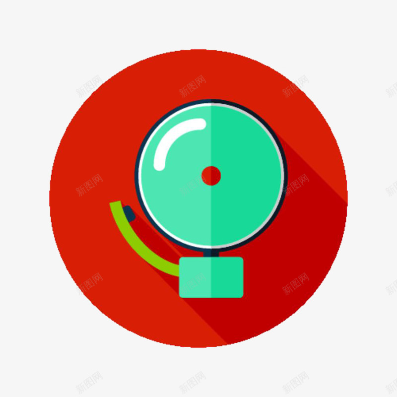 红色清新圆形警报铃图标png_新图网 https://ixintu.com 圆形 提示 清新 红色 警报 警报铃 铃声 铃铛