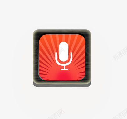 红色麦克风图标png_新图网 https://ixintu.com app 创意图标 图标 手机图标 时尚图标 桌面图标 白色 红色 语音