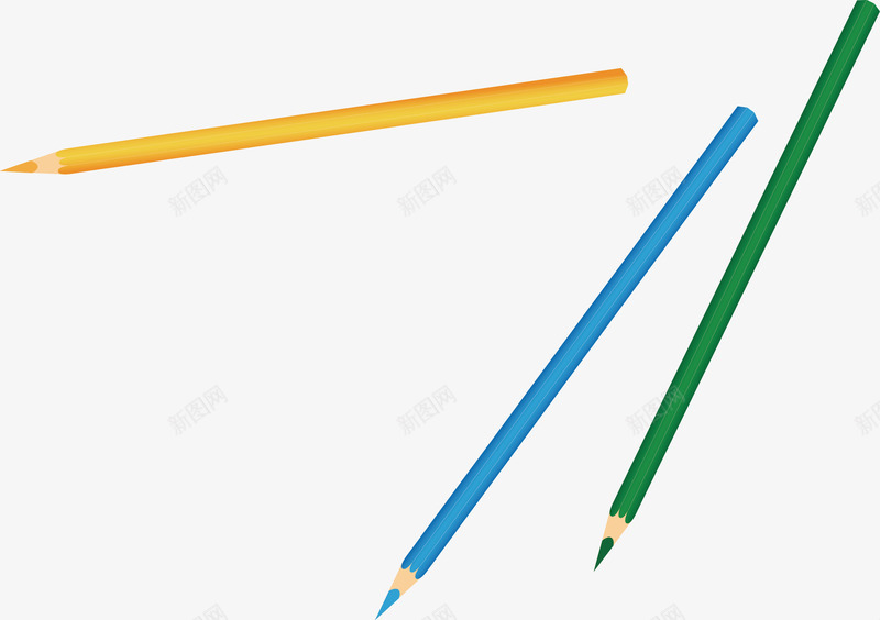 手绘多色铅笔元素矢量图ai免抠素材_新图网 https://ixintu.com 手绘 绘画 蓝色 铅笔矢量 矢量图