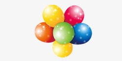 六个气球彩色的气球高清图片
