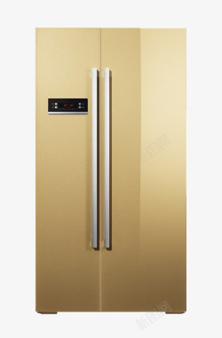 金色智能对开门冰箱素材
