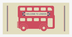 英国特色双层巴士矢量图高清图片