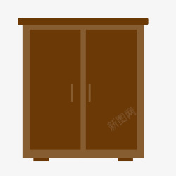 家装节素材咖啡色木柜子矢量图高清图片