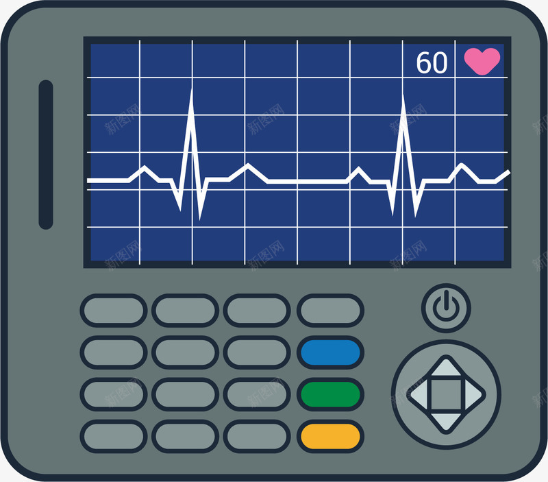 心脏检测医疗仪器图标png_新图网 https://ixintu.com 医疗仪器 医疗设备 卡通图标 心电图 心电监护仪 心跳折线 心跳线图 身体检查