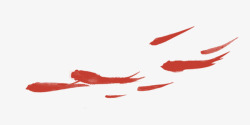 水墨鱼群红色鲤鱼中国画装饰高清图片