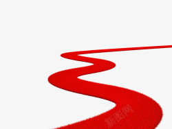 蜿蜒曲折手绘红色蜿蜒小路高清图片