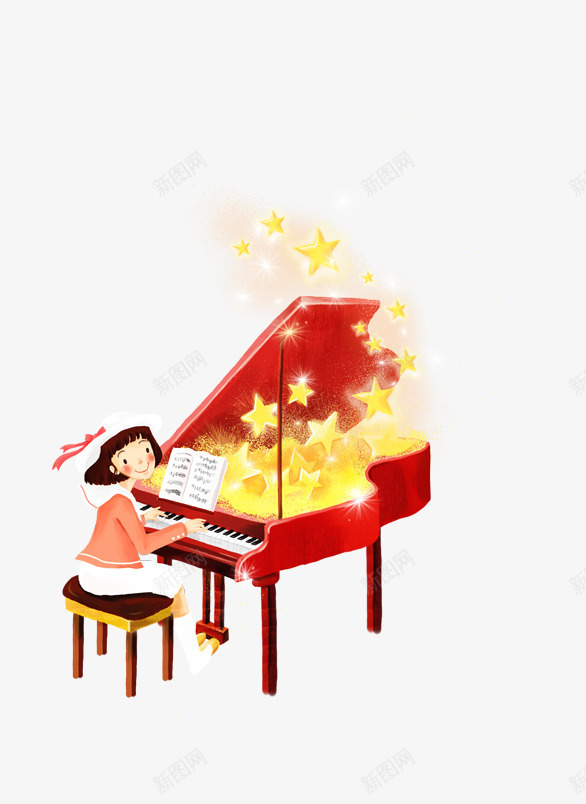 弹钢琴的女孩钢琴女孩psd免抠素材_新图网 https://ixintu.com 儿童弹钢琴 女孩 弹钢琴的女孩 钢琴