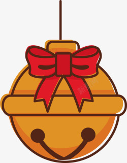 可爱黄色圣诞铃铛矢量图素材