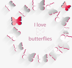 创意纸质蝴蝶矢量图素材