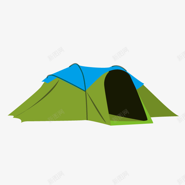 帐篷png免抠素材_新图网 https://ixintu.com 户外用品 手绘帐篷 绿色帐篷 野炊