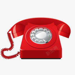 红色话机红色的电话机矢量图高清图片