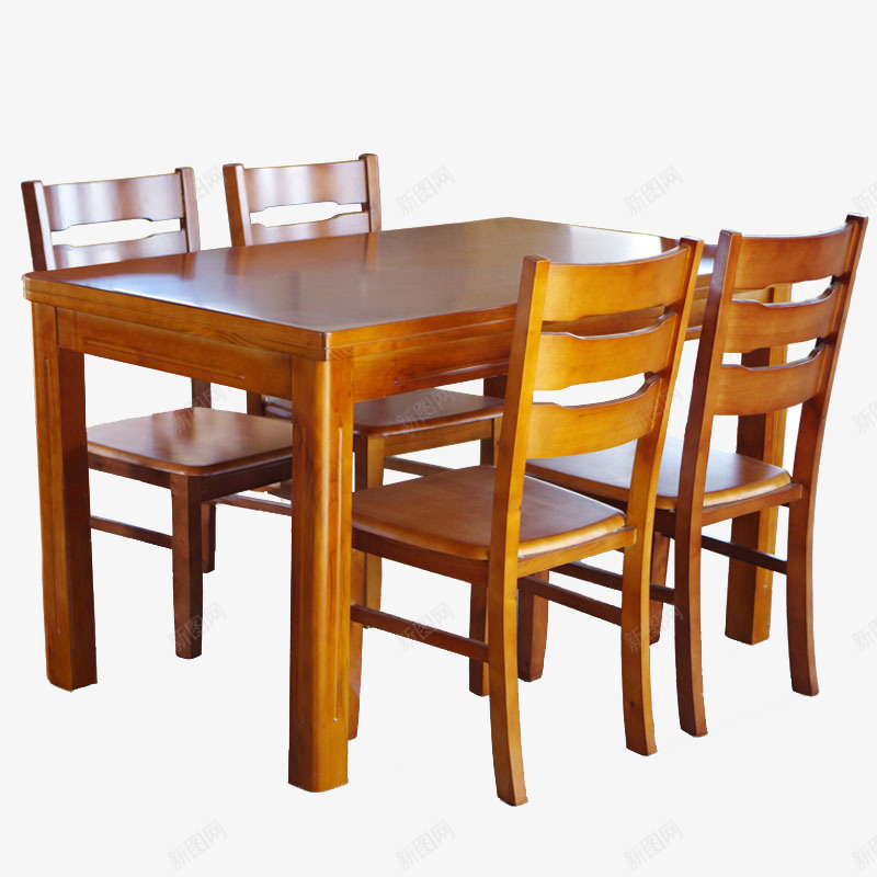 家具餐桌餐椅实物png免抠素材_新图网 https://ixintu.com 实木 橡木 靠背餐椅 餐桌桌面