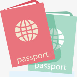 旅游季两本出游护照矢量图素材