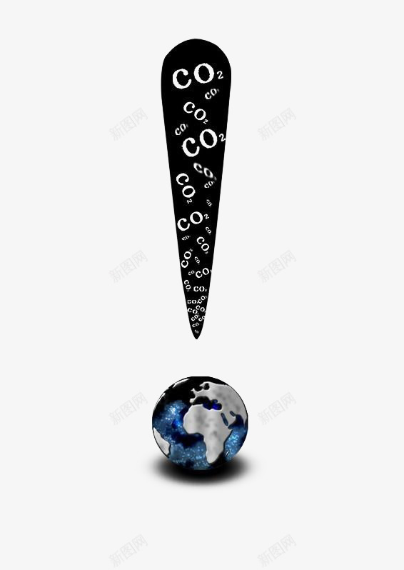 黑色地球感叹号图标png_新图网 https://ixintu.com 地球 感叹号 环保 生态 空气