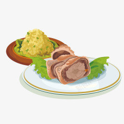 意大利特色美味熏鸭肉矢量图高清图片
