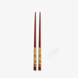 中国风红色筷子素材