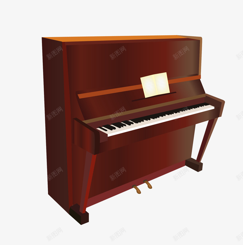 棕色钢琴png免抠素材_新图网 https://ixintu.com PNG图形 乐器 琴键 装饰 钢琴