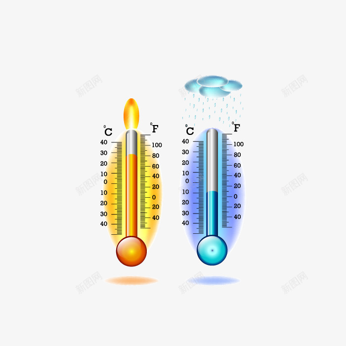 户外温度表矢量图ai免抠素材_新图网 https://ixintu.com 下雨 温度计 矢量户外温度表 矢量图