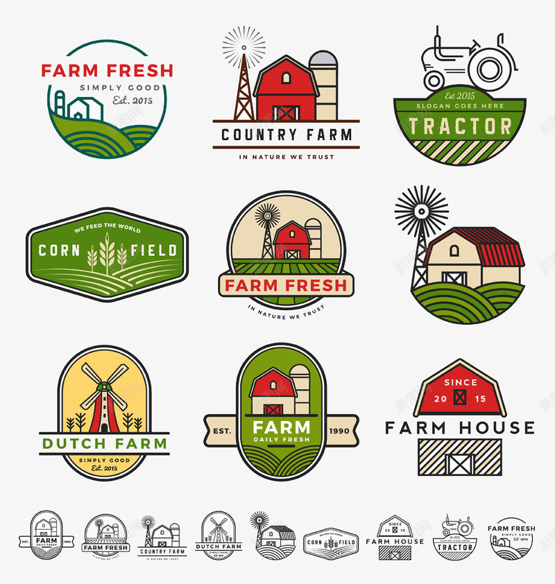 农场标志标签png免抠素材_新图网 https://ixintu.com 农场 创意 标签