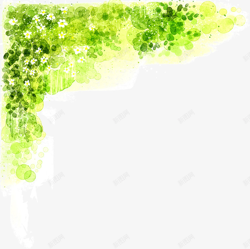 绿色边角装饰png免抠素材_新图网 https://ixintu.com 绿色 装饰 边角