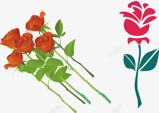 盛开的玫瑰花图标图标