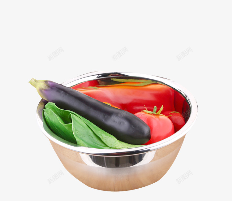 不锈钢盆子里的蔬菜png免抠素材_新图网 https://ixintu.com 厨房素材 洗完的蔬菜 洗菜 烹饪素材