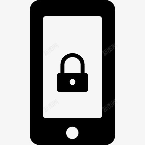 挂锁符号在手机屏幕图标png_新图网 https://ixintu.com 工具 工具和用具 手机 挂锁 标志 电话 电话机 符号 锁
