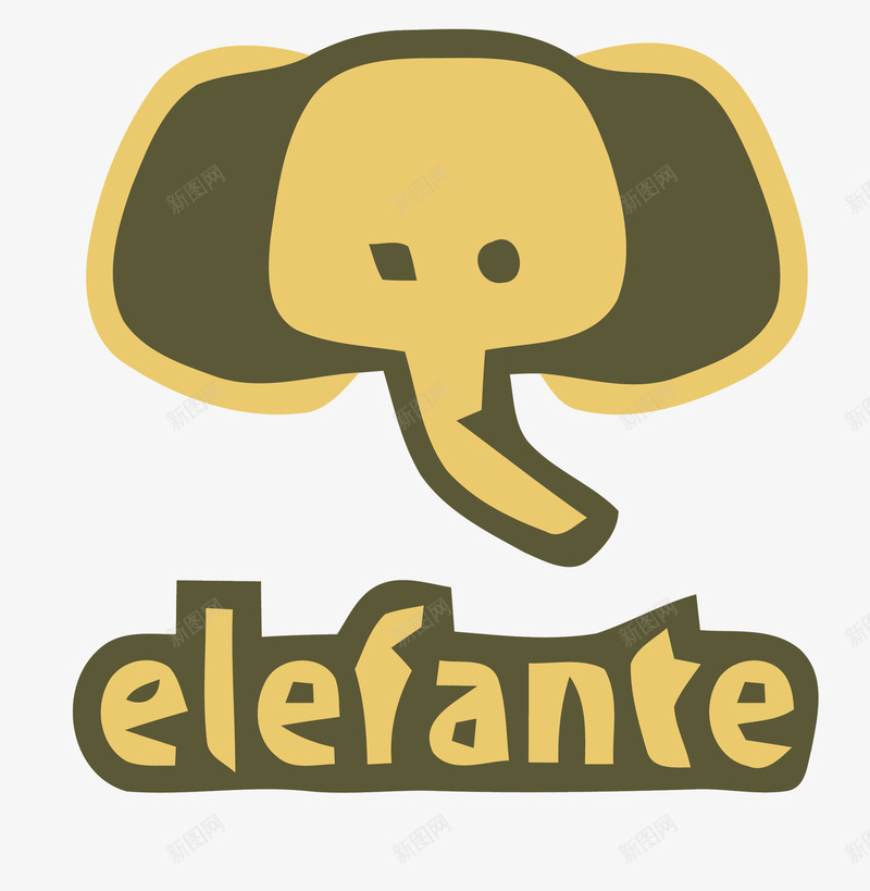 卡通手绘大象头logo装饰图案图标png_新图网 https://ixintu.com logo 免抠 卡通手绘 大象 大象头
