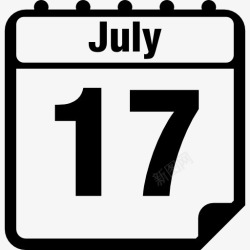 日历七月7月17日的日历页图标高清图片