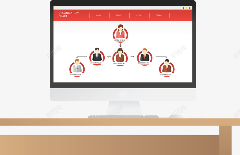 人物信息图表png免抠素材_新图网 https://ixintu.com 人物 信息 团队人员 图表 汇报关系 电脑 组织框架