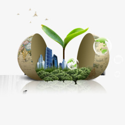 绿色爱护地球清新植物素材